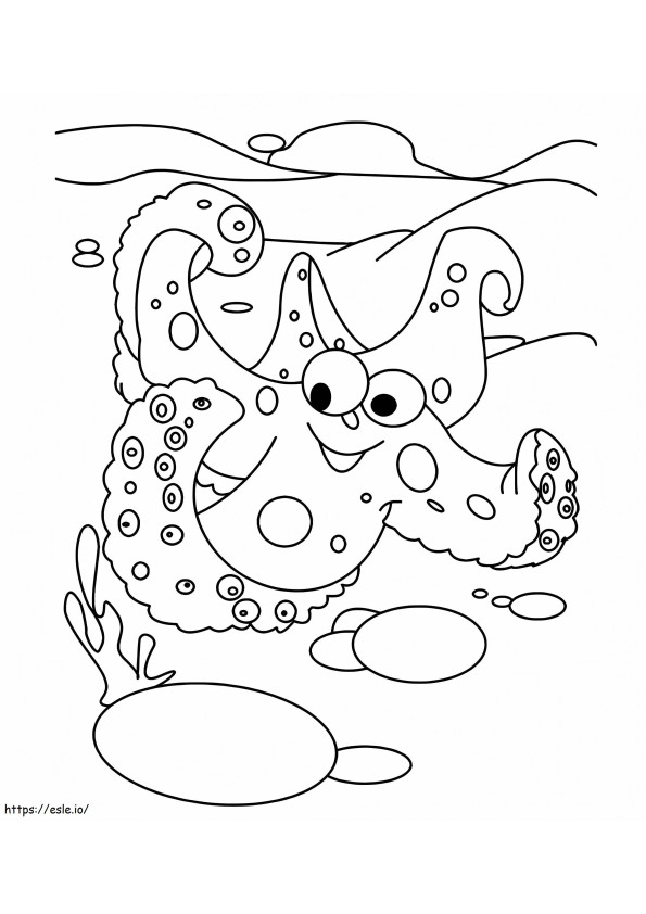 Coloriage Étoile de mer dans la mer à imprimer dessin