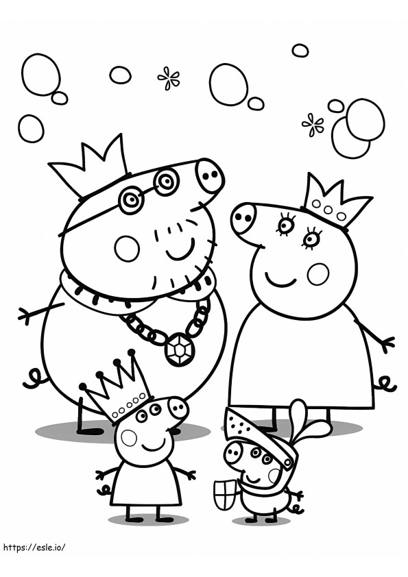 Peppa Pig Family 1 coloring page