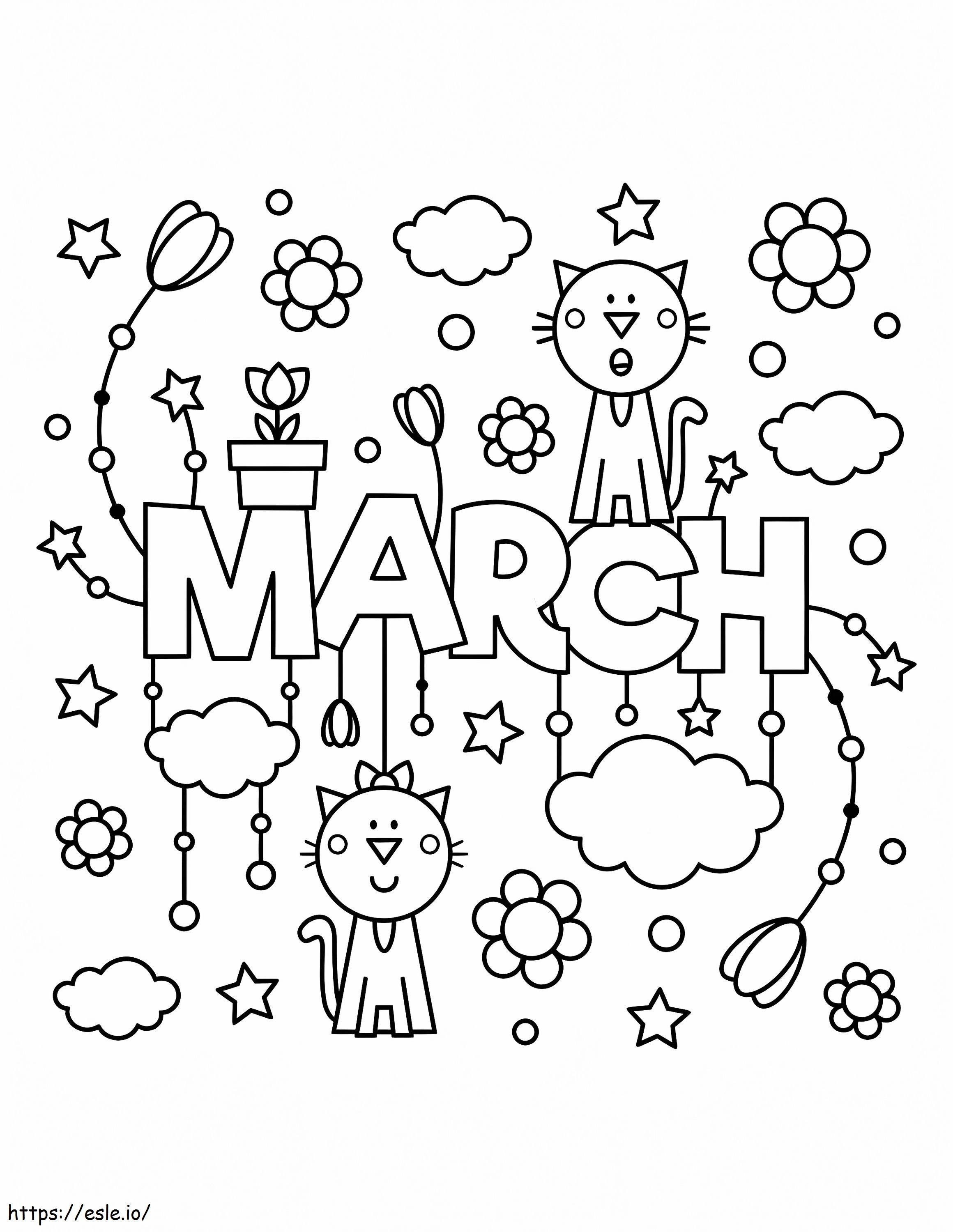 March Coloring Page 1 coloring page