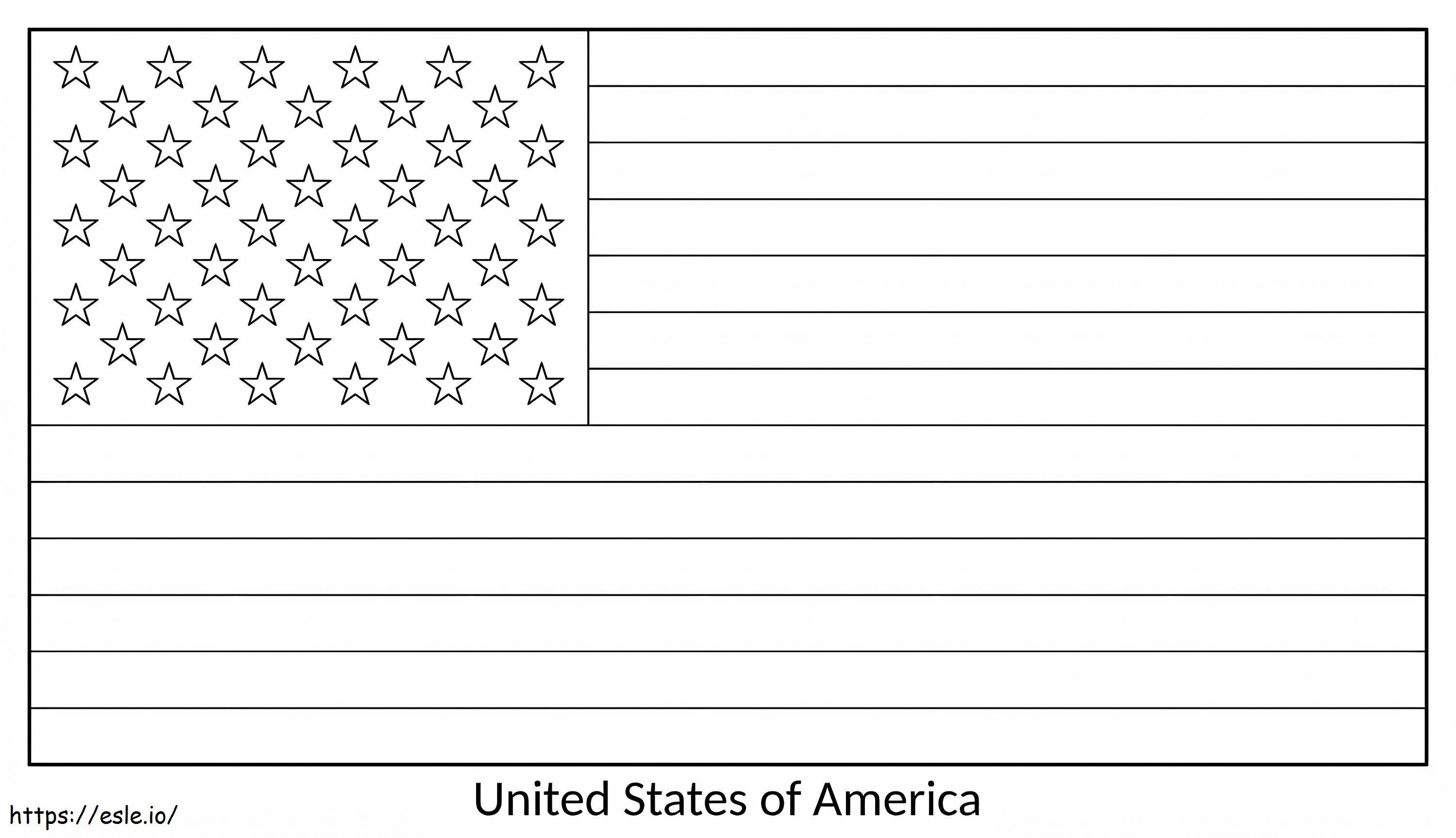 Coloriage Le drapeau des États-Unis à imprimer dessin