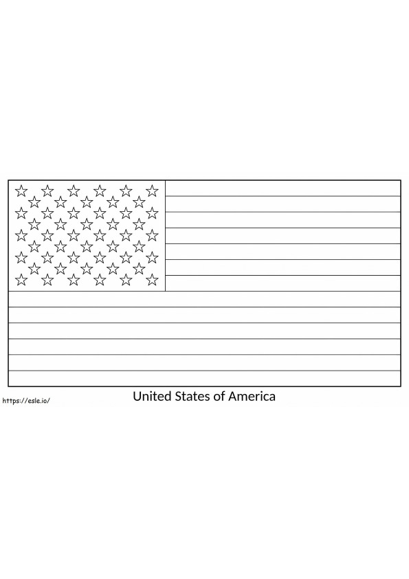 A bandeira dos Estados Unidos para colorir