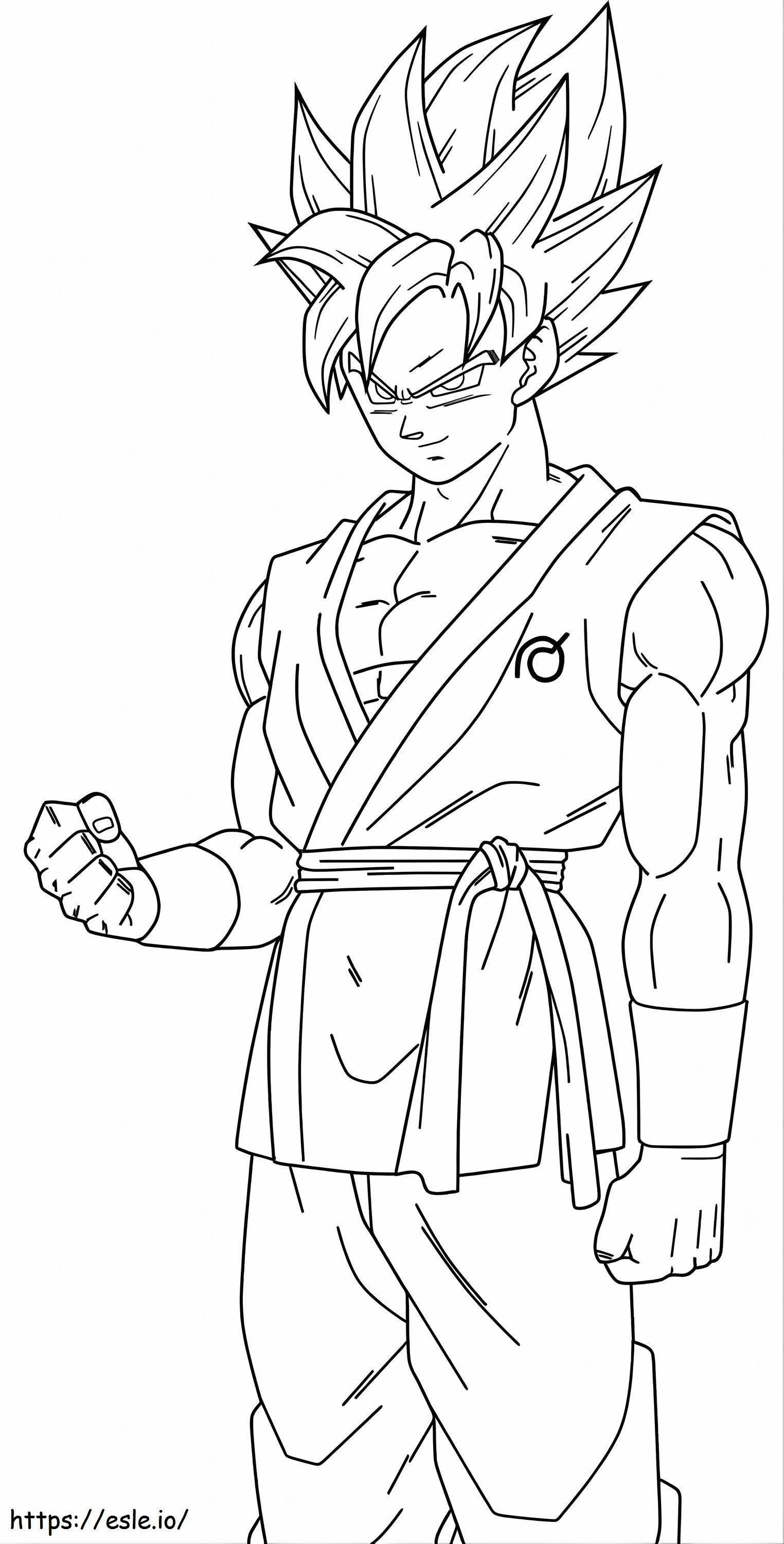 Smiling Goku Ssj1 coloring page