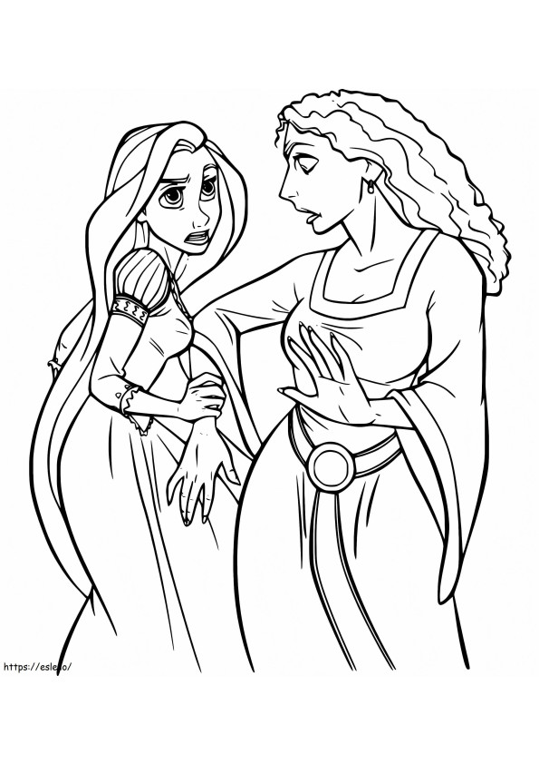 Rapunzel And Gothel coloring page
