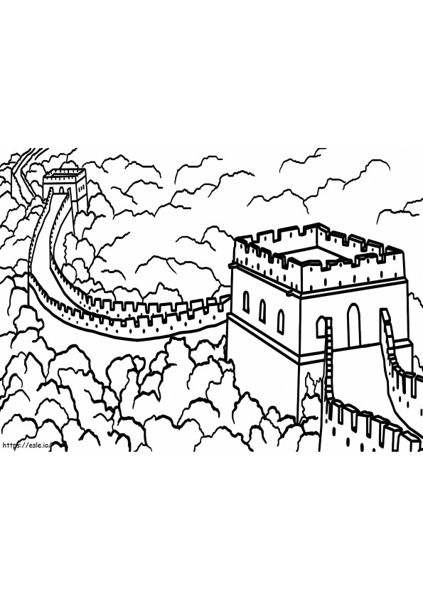 Incredible Great Wall coloring page