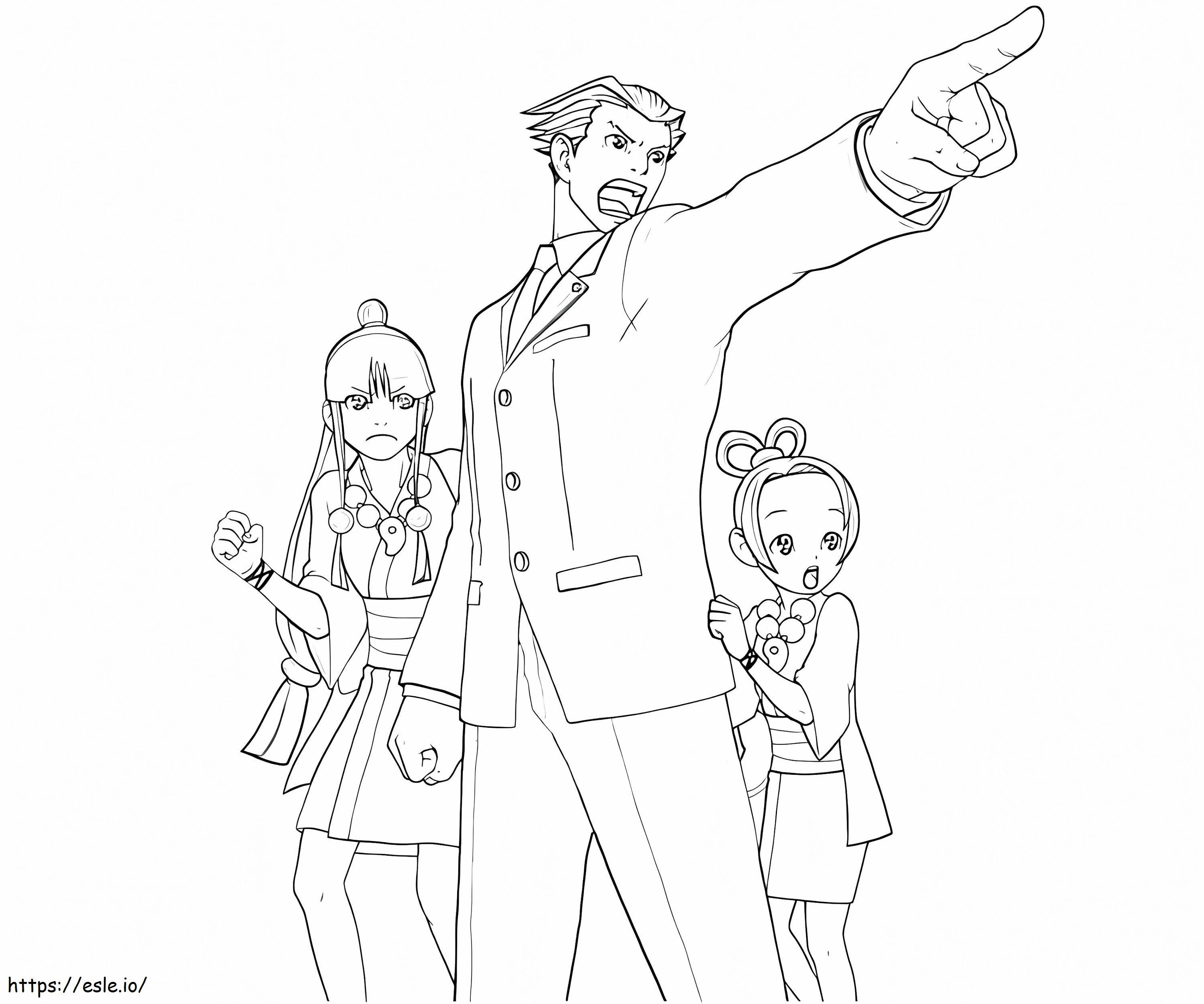 Characters From Ace Attorney coloring page