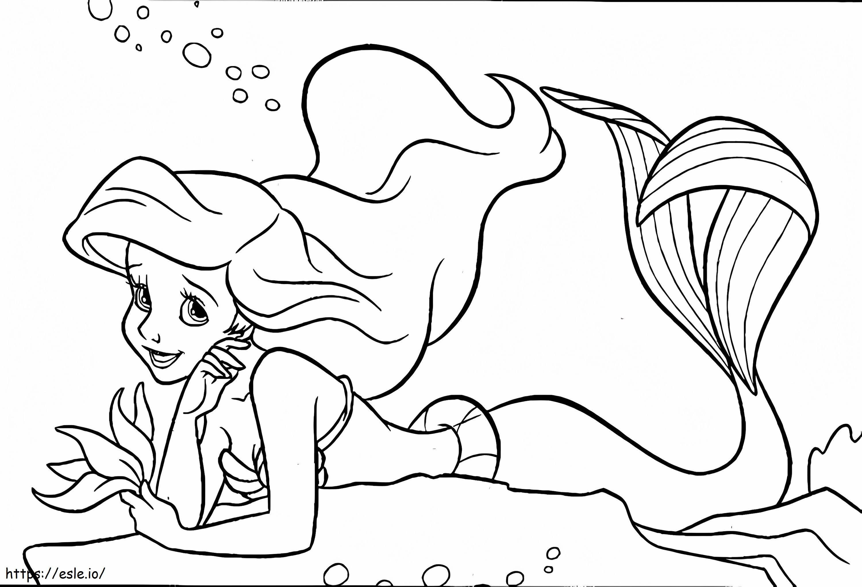 Coloriage Grande Sirène Ariel à imprimer dessin
