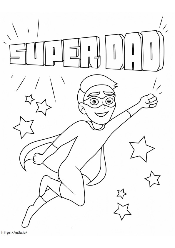 Free Printable Super Dad coloring page