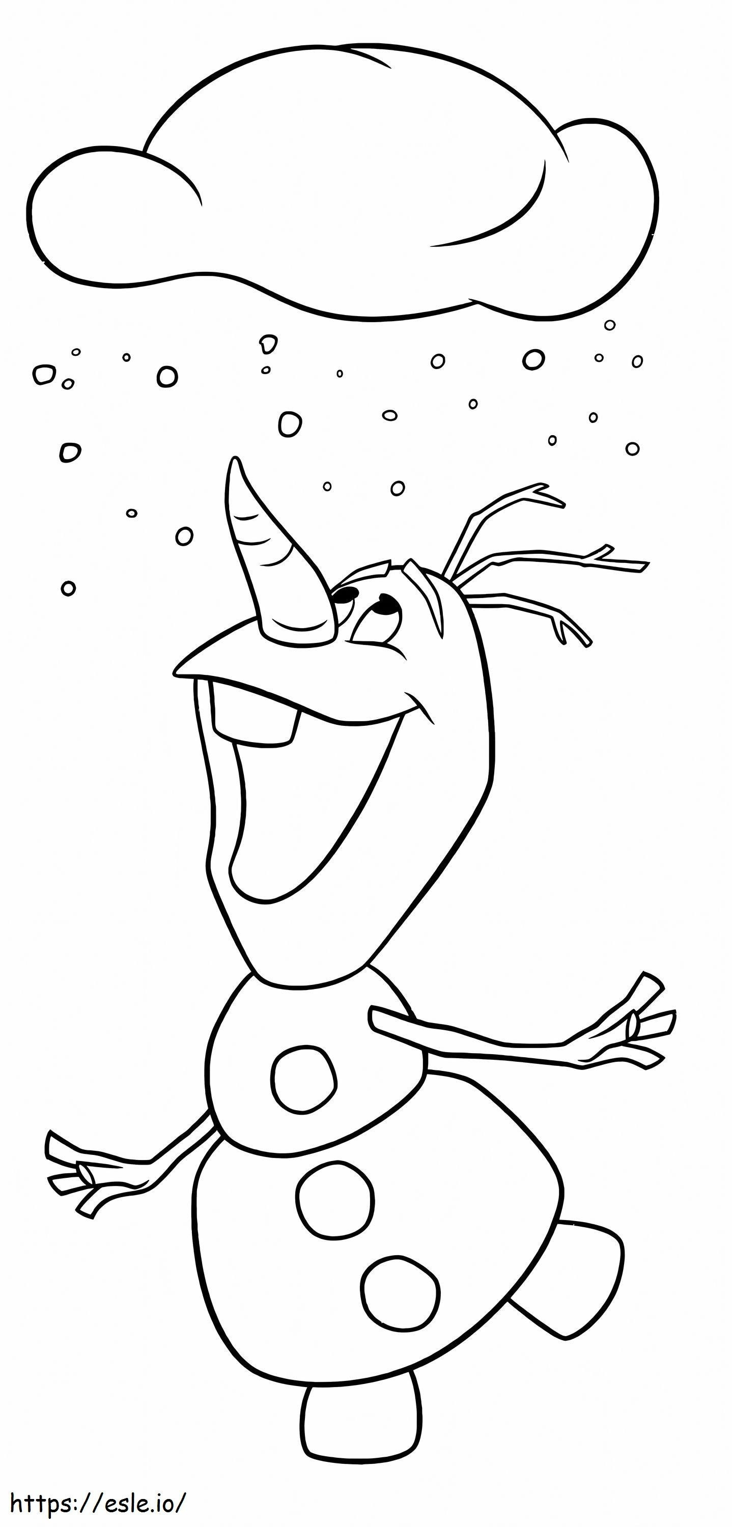 Olaf With The Cloud coloring page