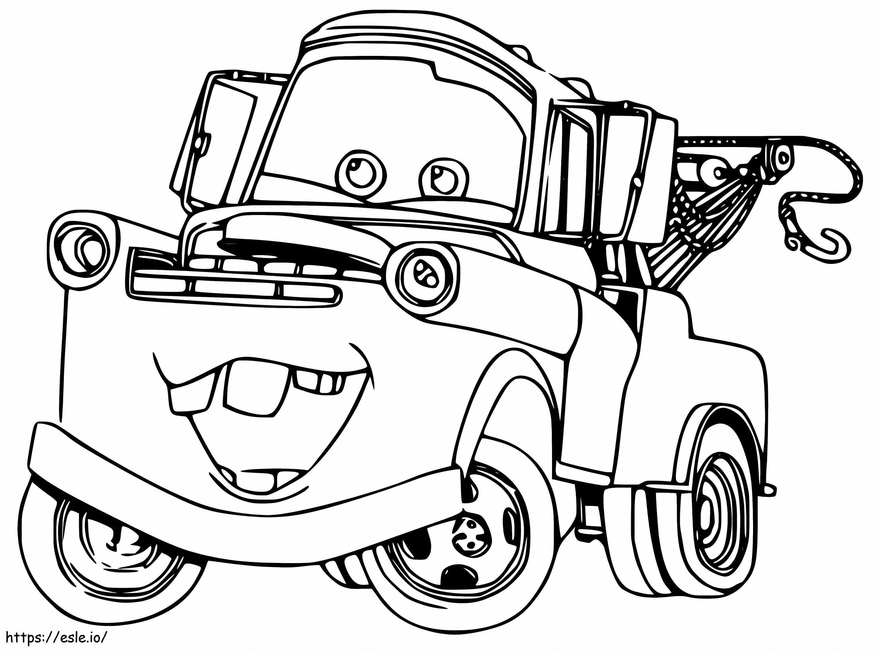 Tow Mater From Disney Cars coloring page