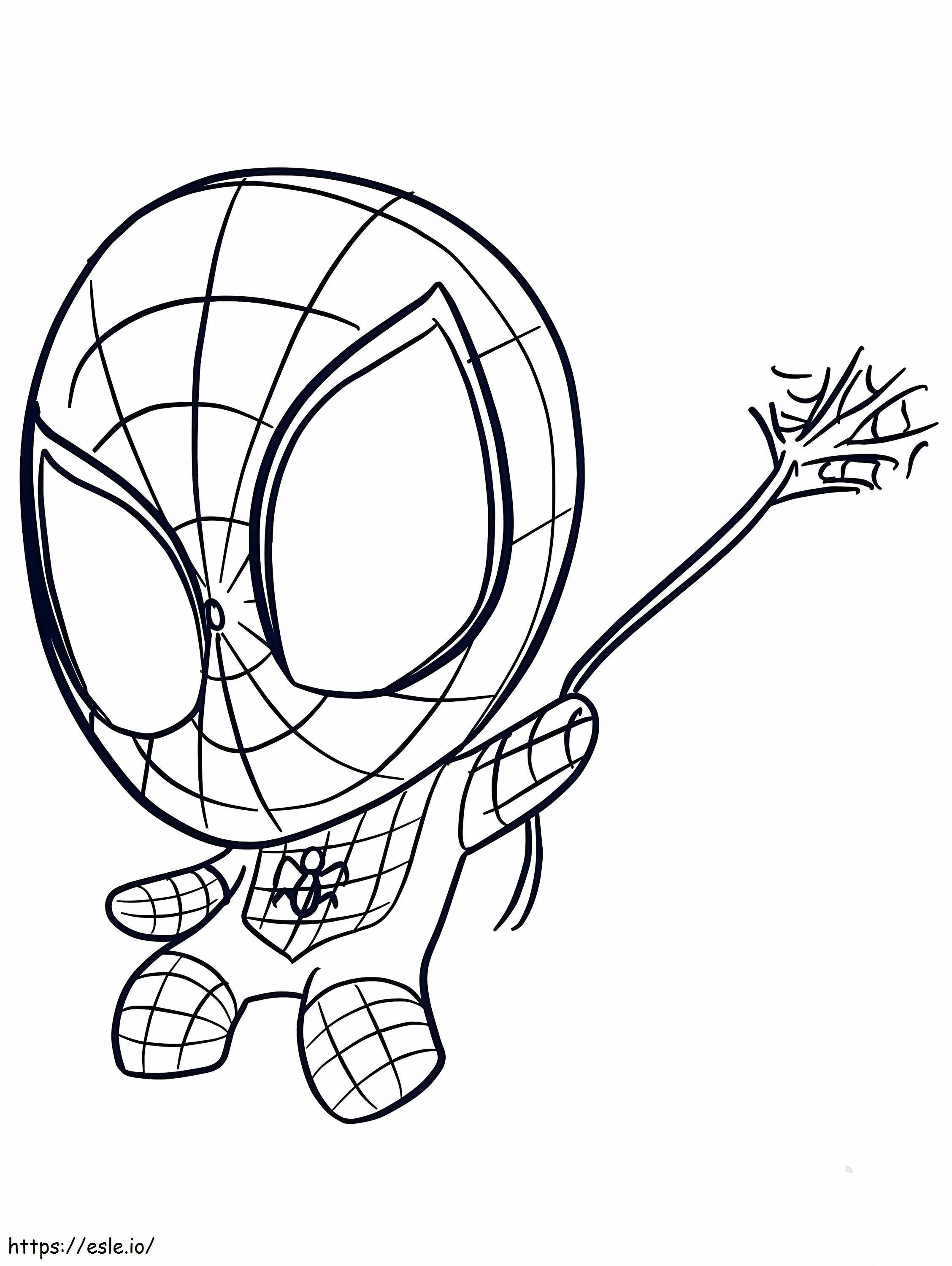 Coloriage Spiderman Mignon à imprimer dessin