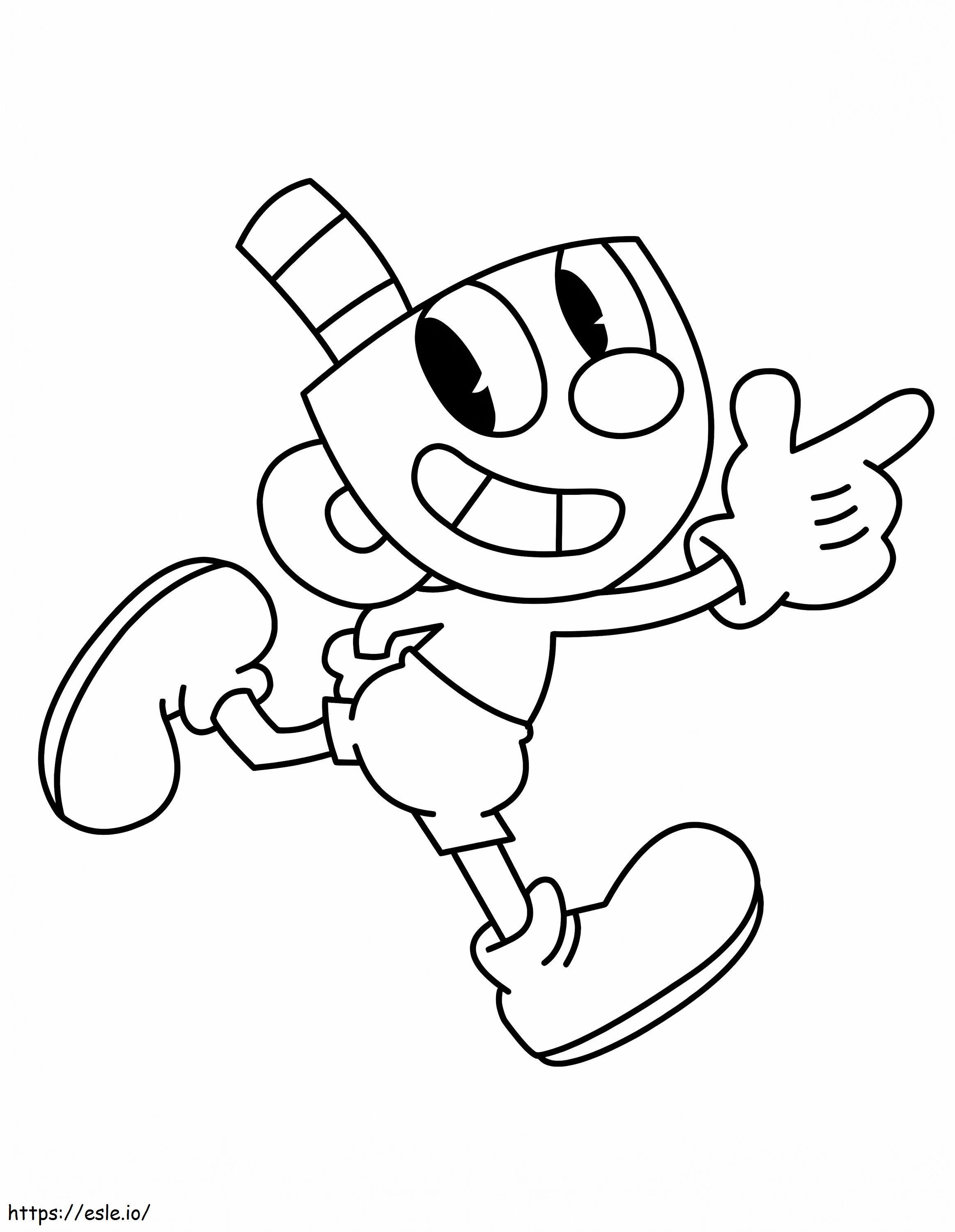 Funny Cuphead coloring page