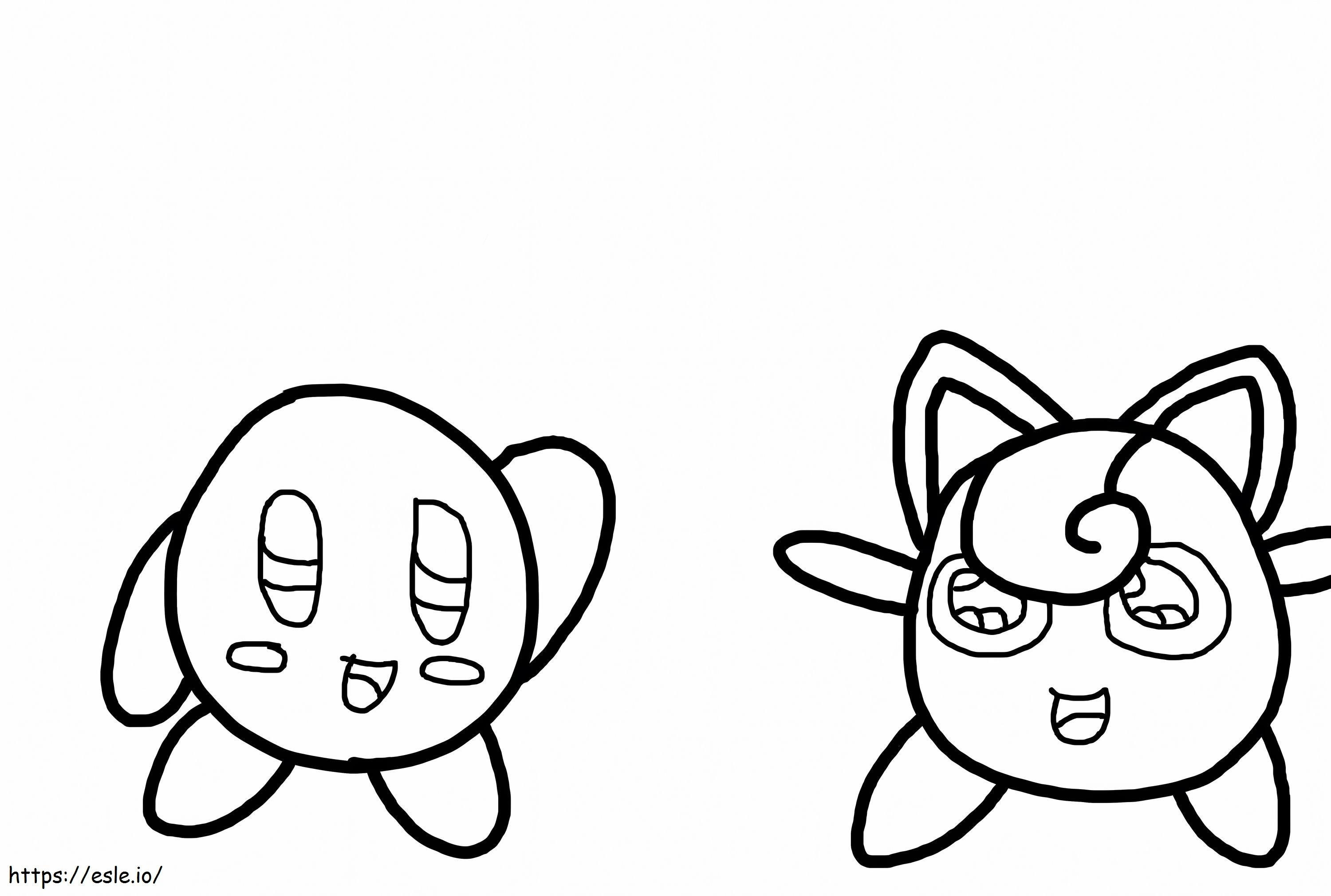 Kirby e Jigglypuff da colorare