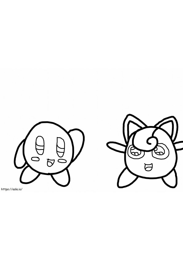 Kirby Y Jigglypuff coloring page