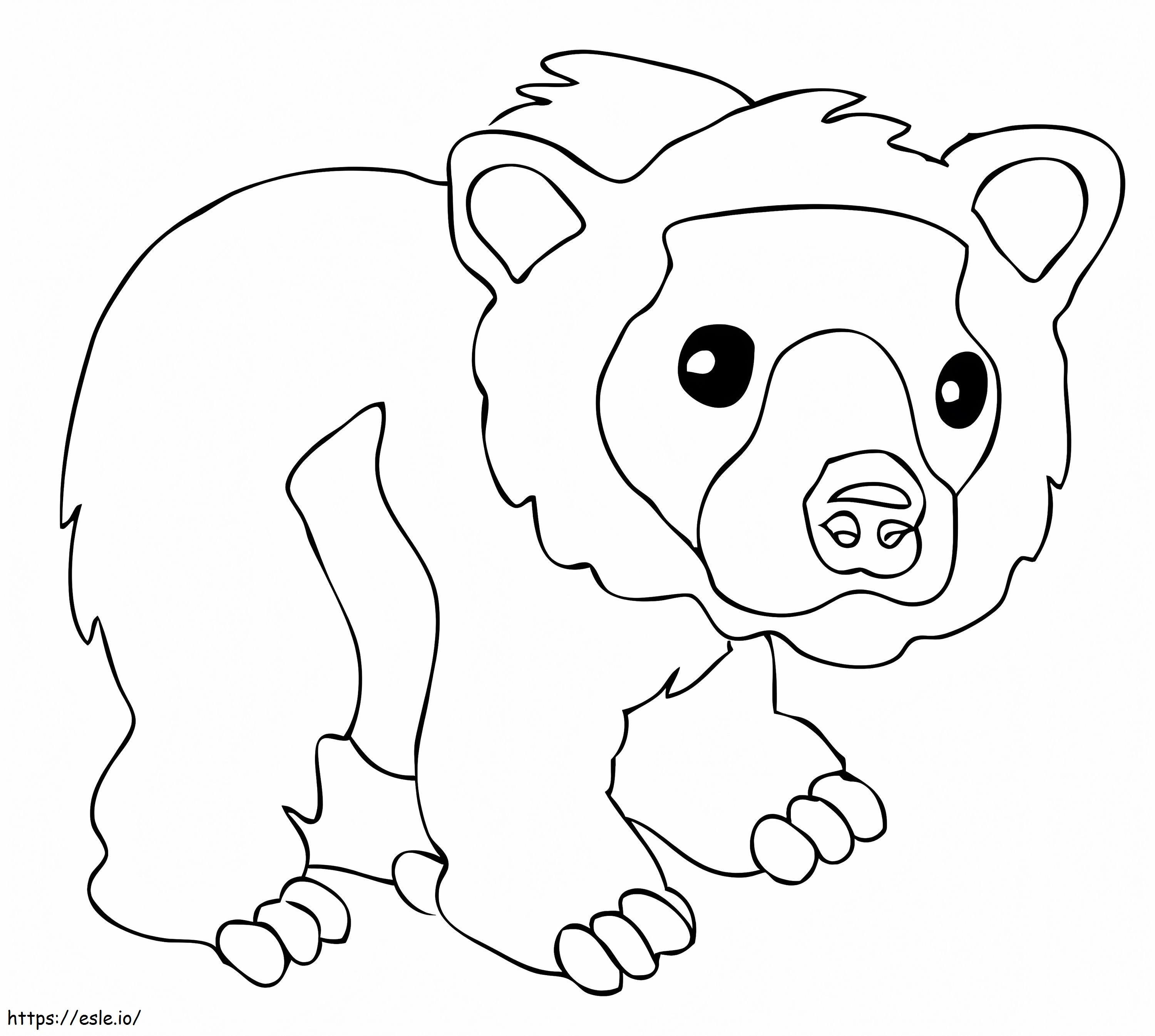 Coloriage Petit ours brun à imprimer dessin
