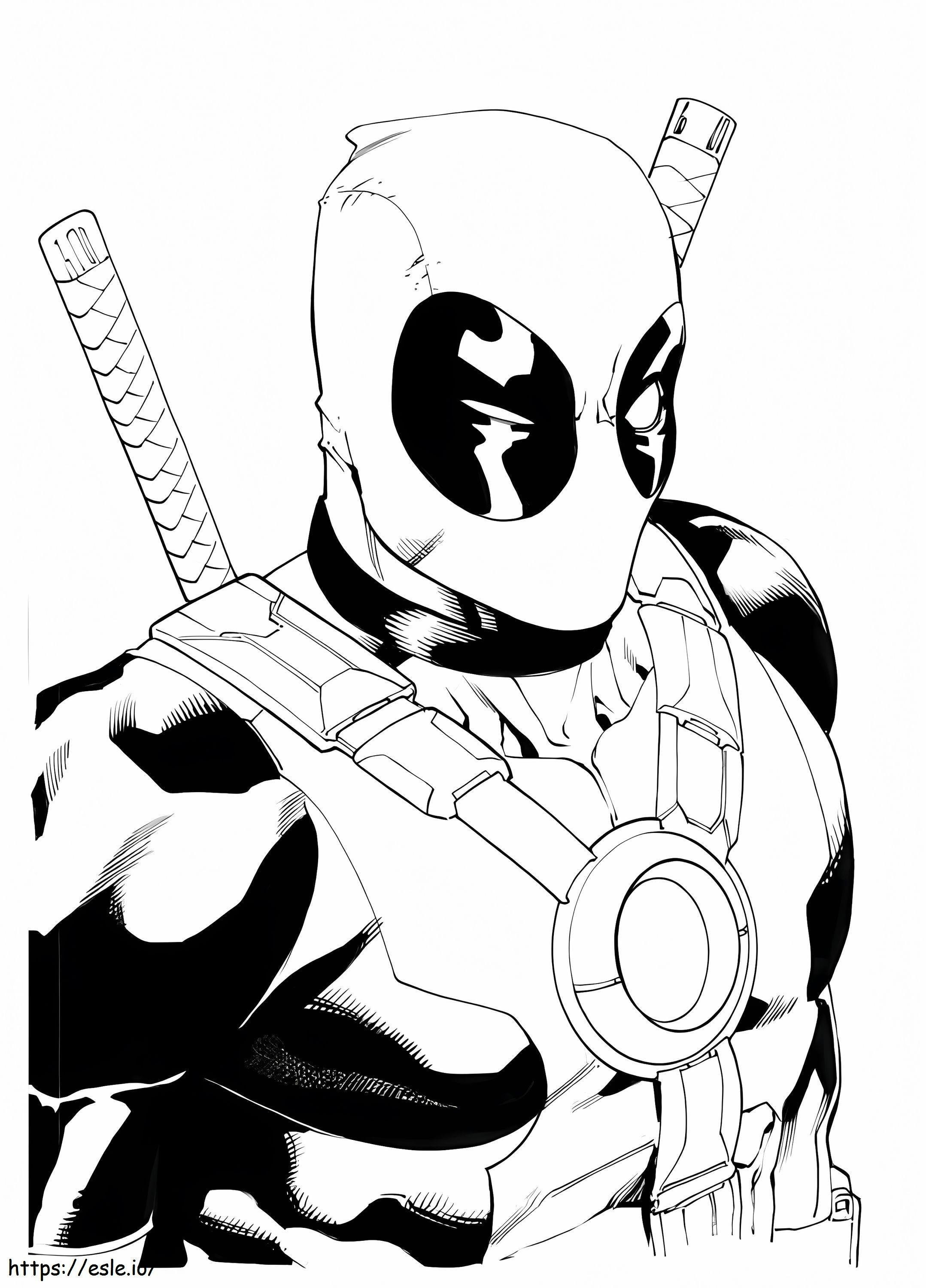 Great Portrait Of Deadpool coloring page