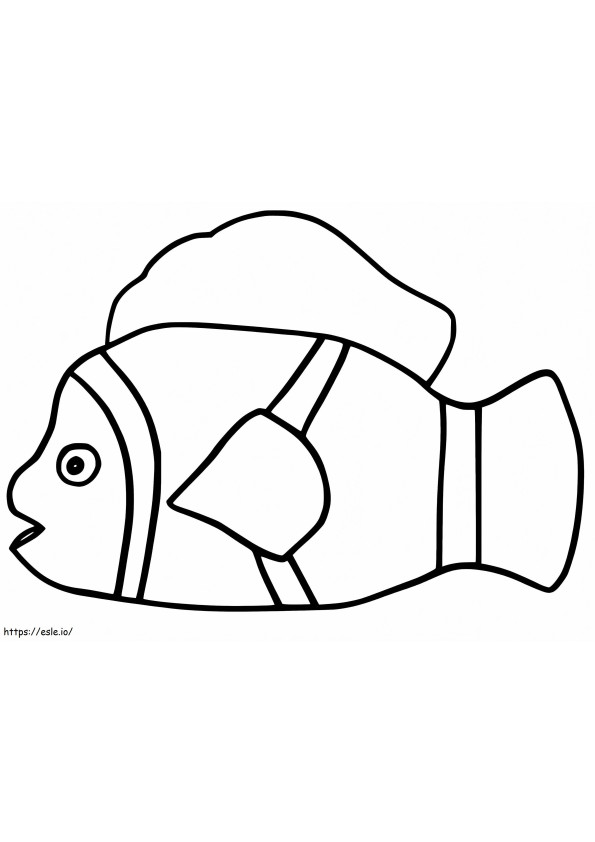 Peixe-palhaço fácil para colorir