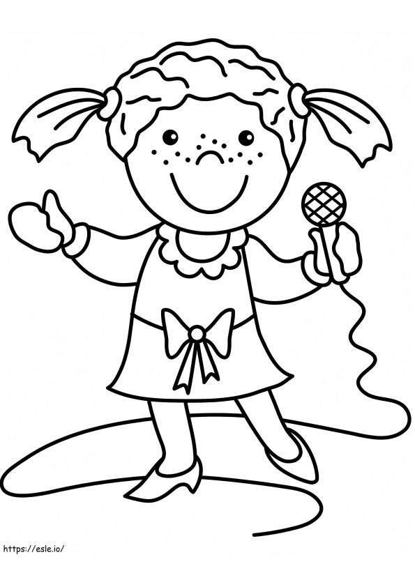 Little Singer coloring page