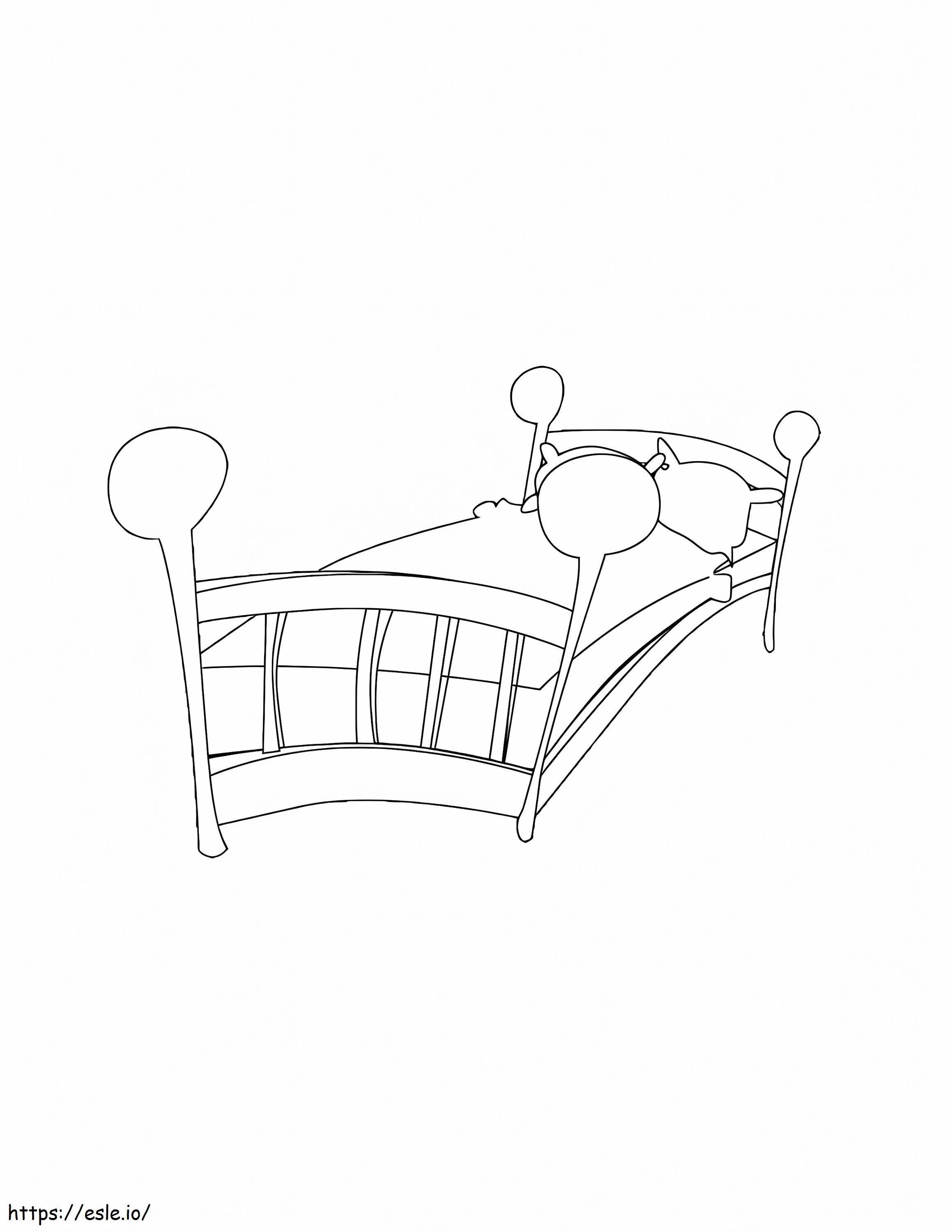Śmieszne łóżko kolorowanka