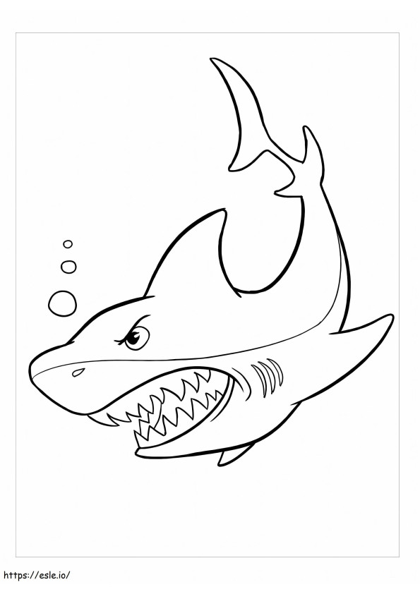 tiburón enojado para colorear