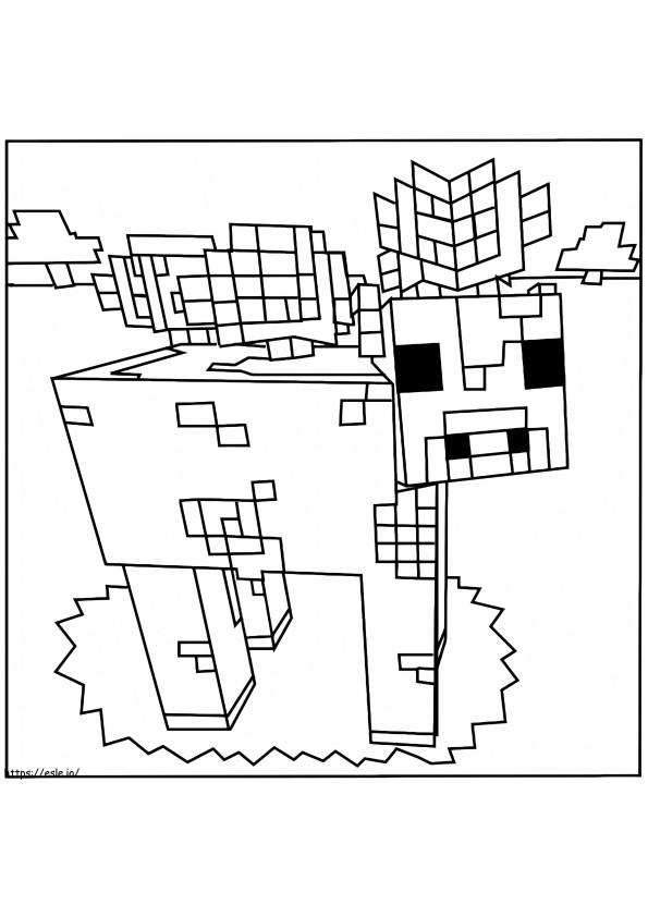 Pig In Minecraft coloring page