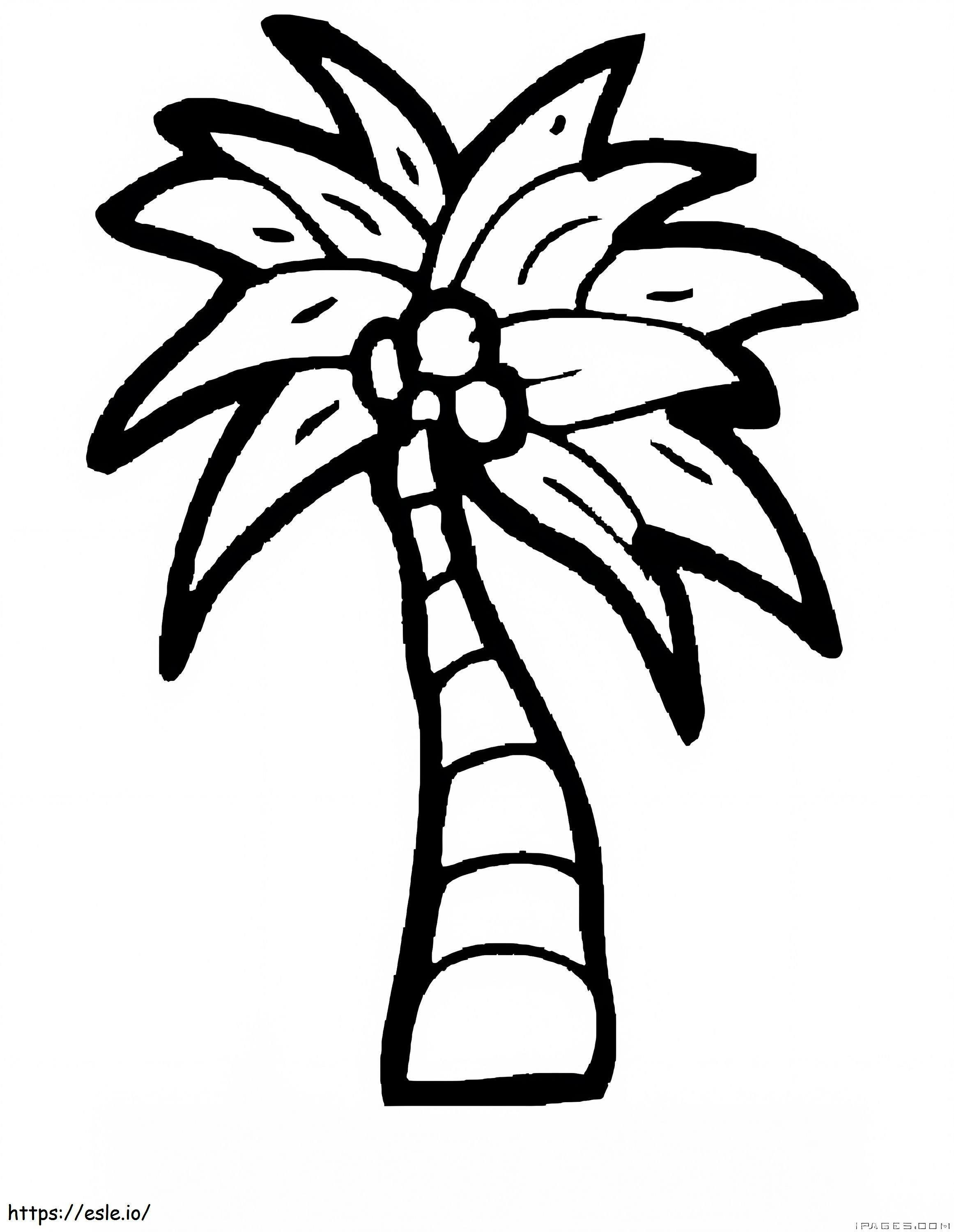 Desen arbore de nucă de cocos de colorat
