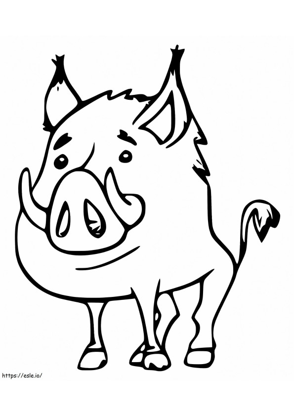Little Smiling Wild Boar coloring page