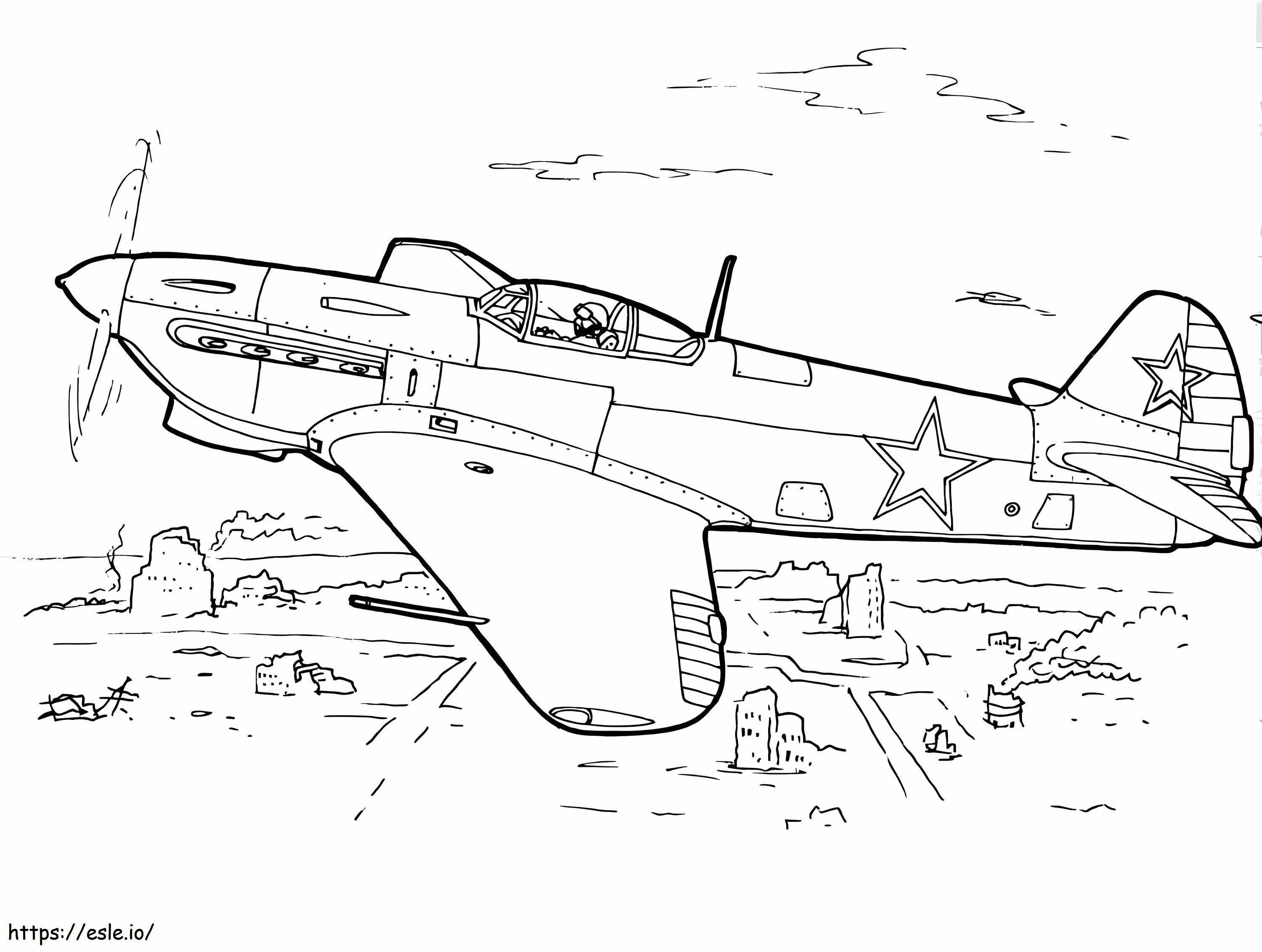 Yakovlev Yak 7 Fighter Aircraft coloring page