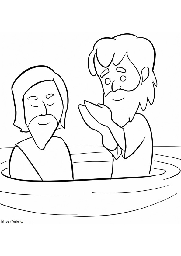 Imprimir Batismo de Jesus para colorir