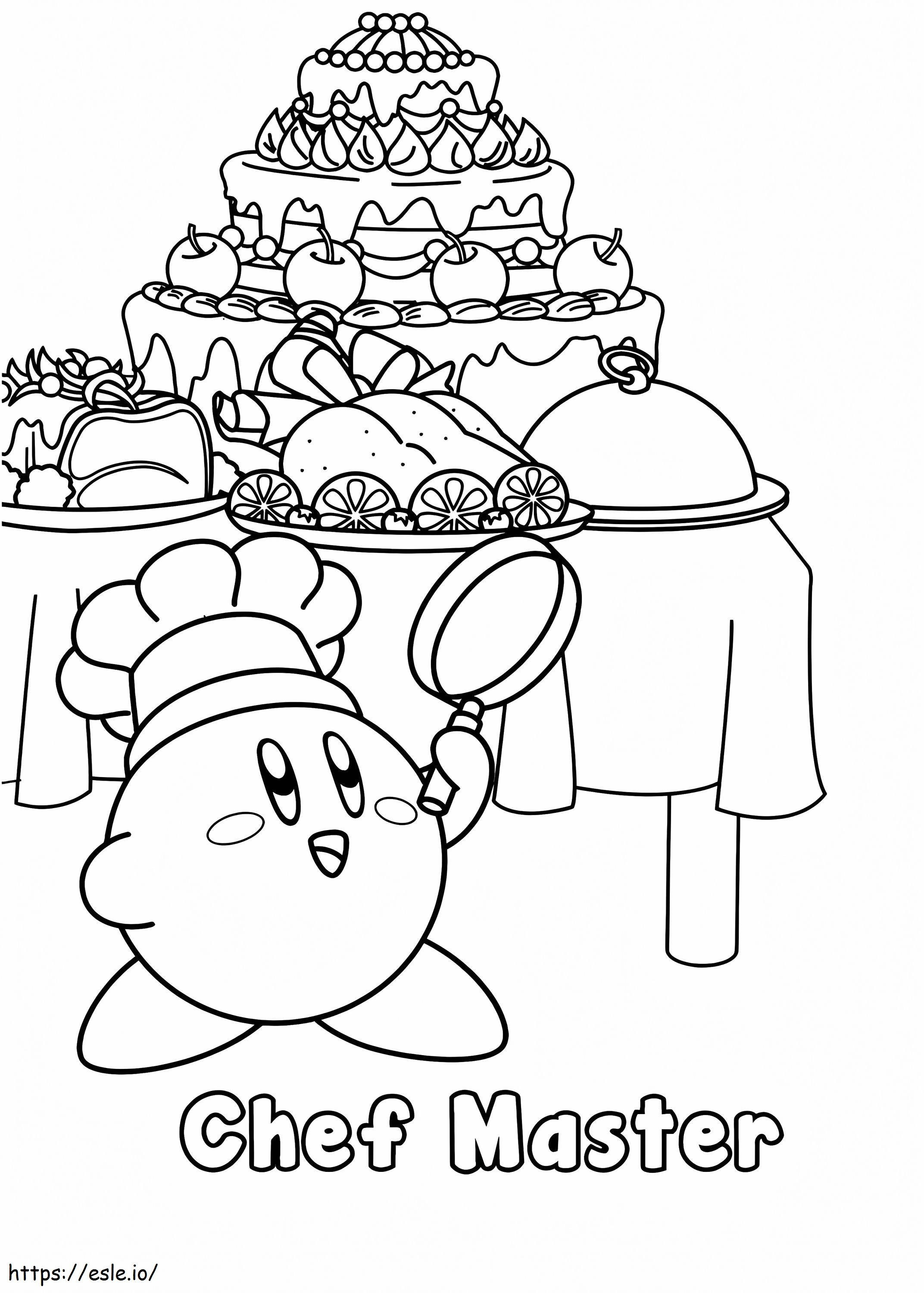 Coloriage 1575687464 Maître cuisinier Kirby à imprimer dessin