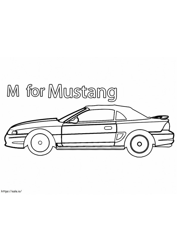 M For Mustang coloring page