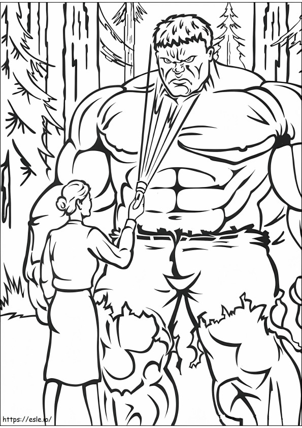 Hulk e Nina para colorir