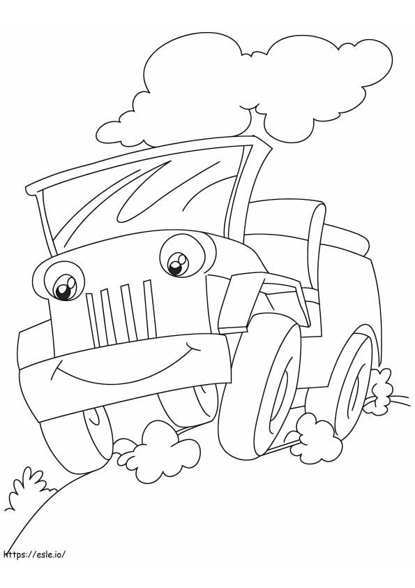 Cute Jeep coloring page