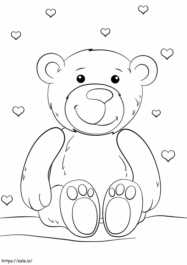 Urso de pelúcia amigável para colorir