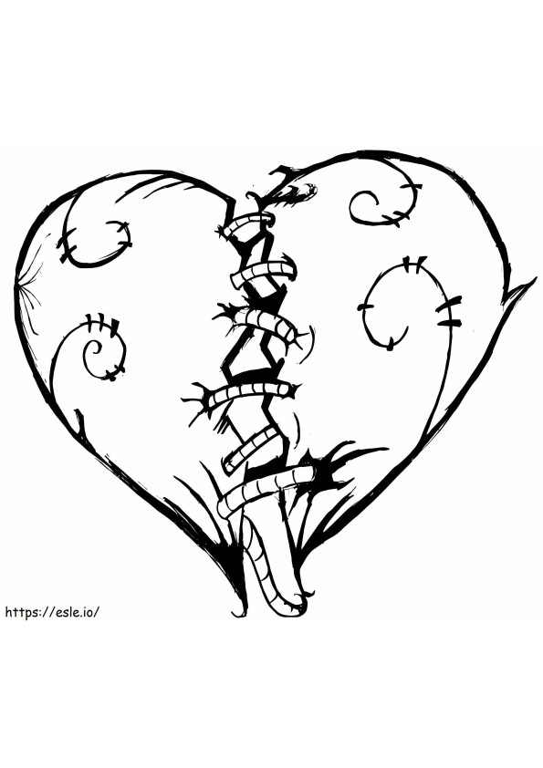 Broken Heart 1 coloring page