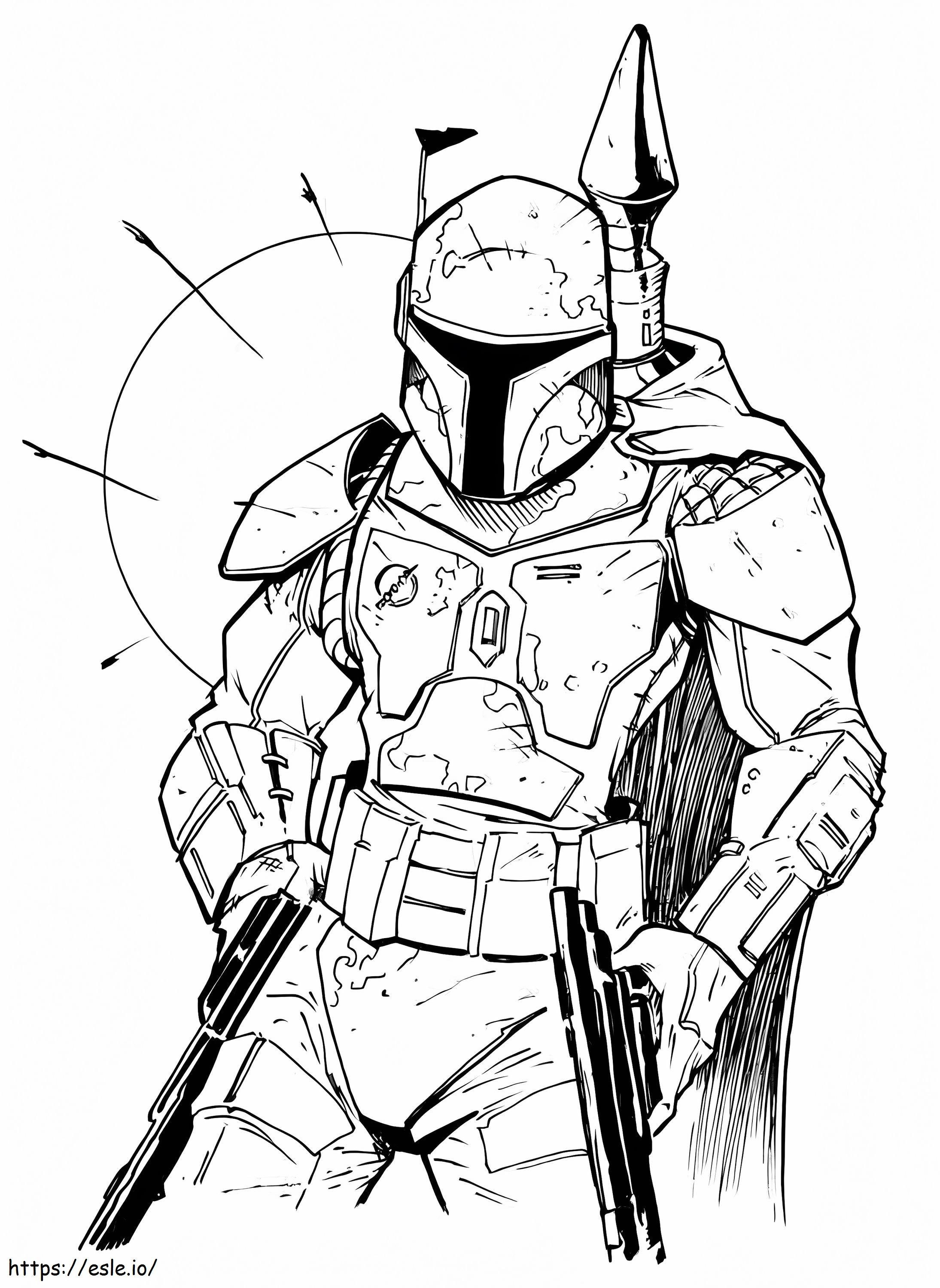 Boba Fett 2 coloring page