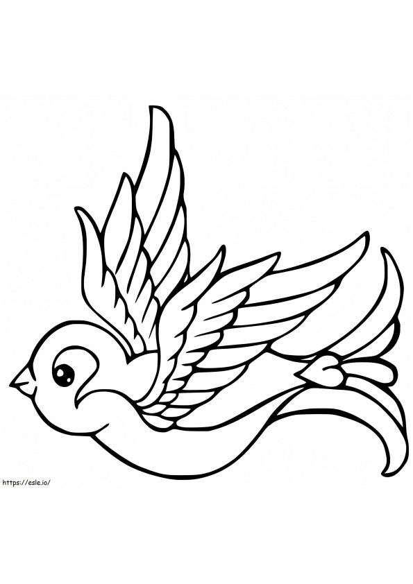 Cartoon Sparrow Flying
