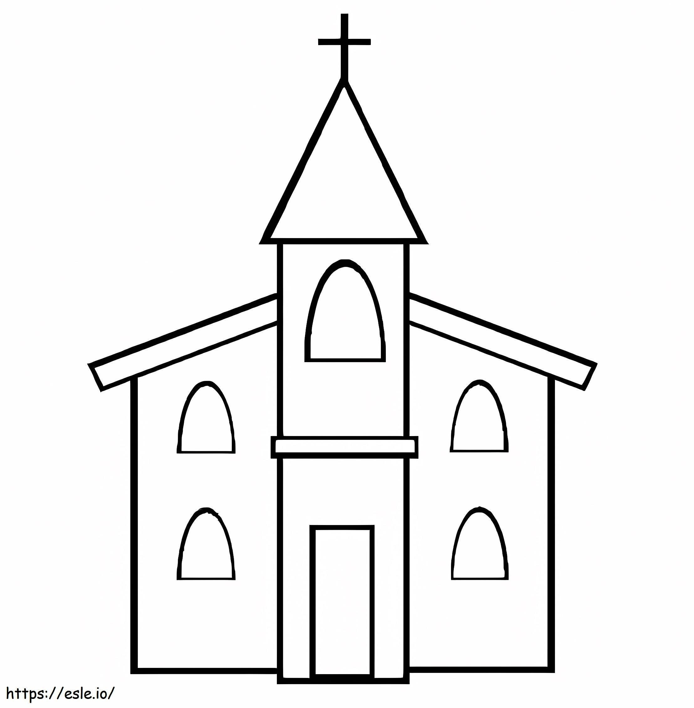 Normaali kirkko värityskuva