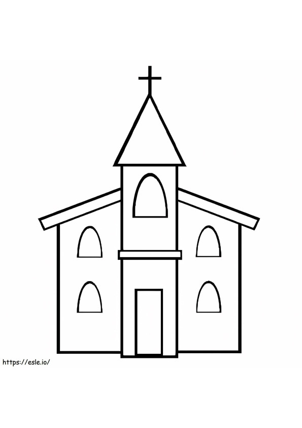 Coloriage Église normale à imprimer dessin