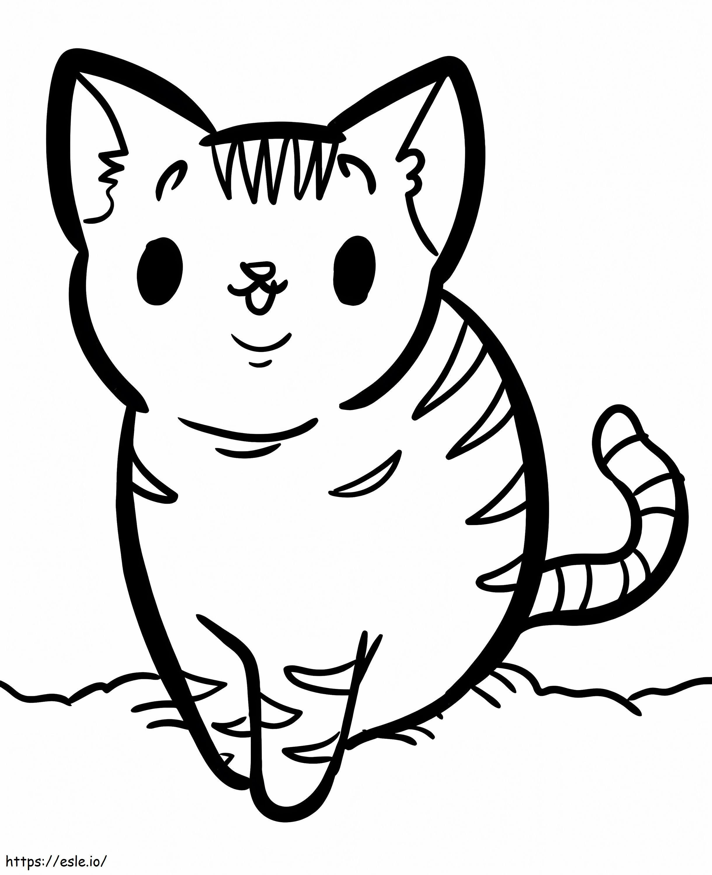 Coloriage Adorable chaton à imprimer dessin
