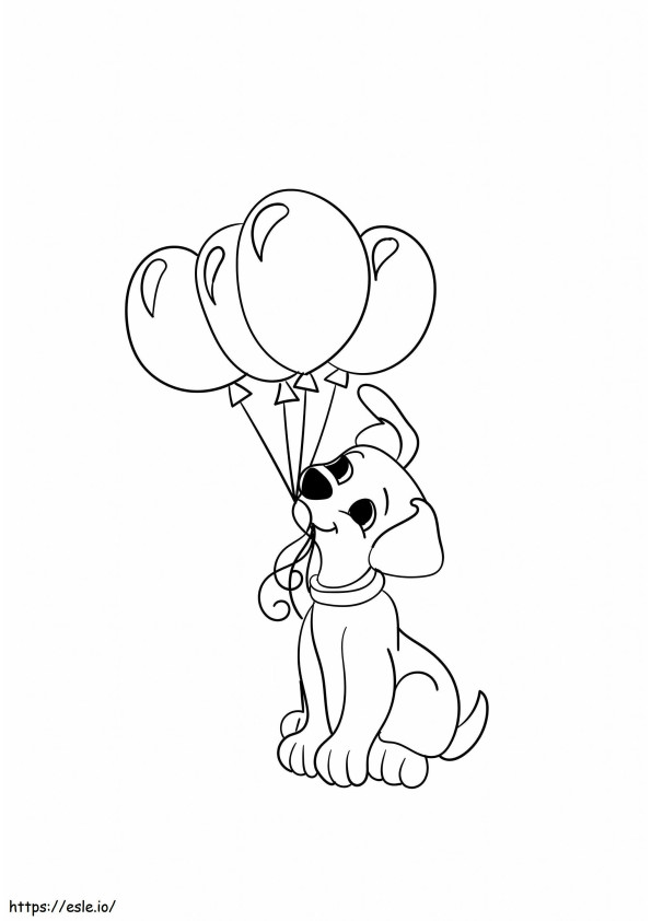 1530583797_The Cute Puppy With Balloons 17 A4 coloring page