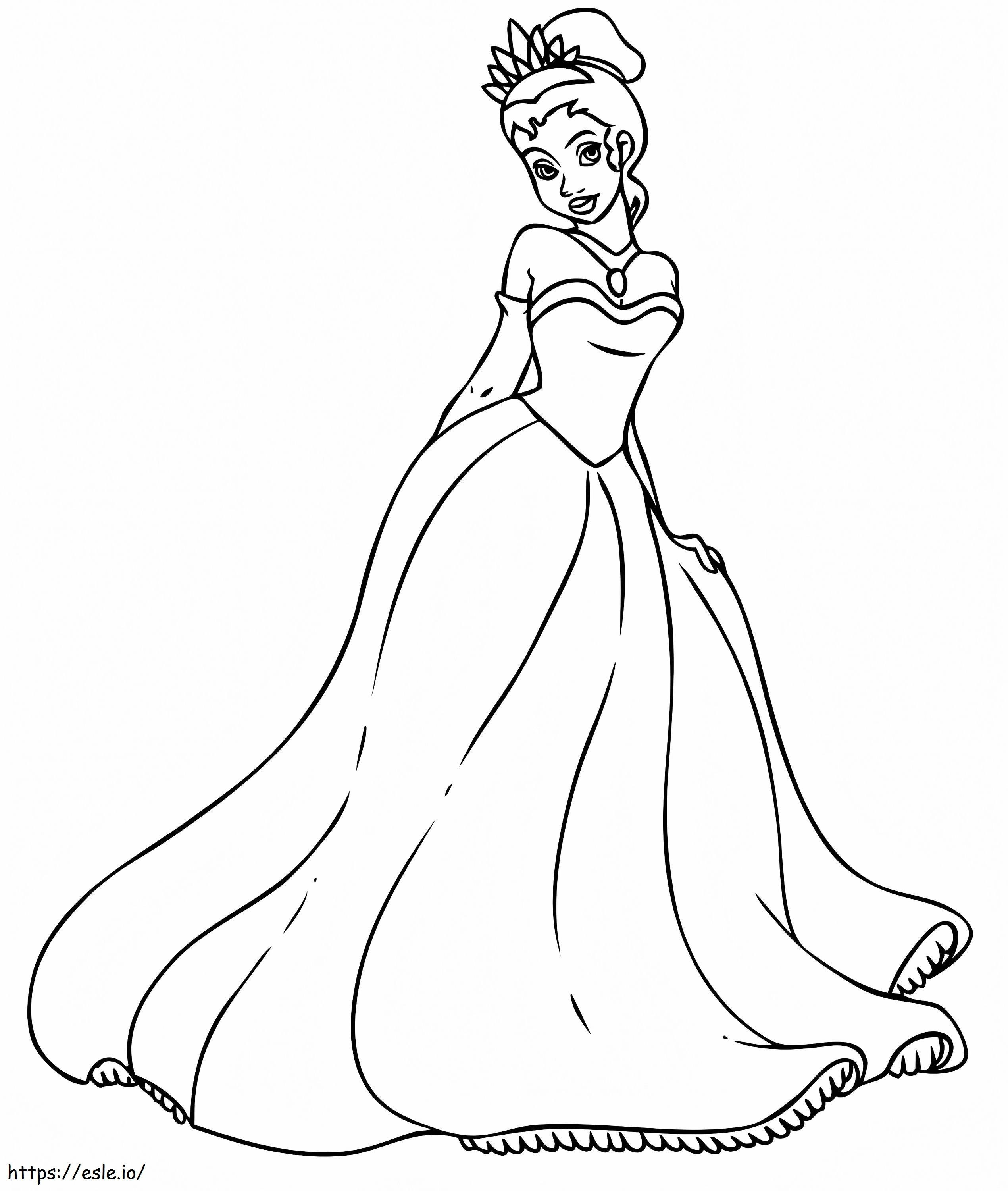 Coloriage Belle princesse Tiana 2 à imprimer dessin