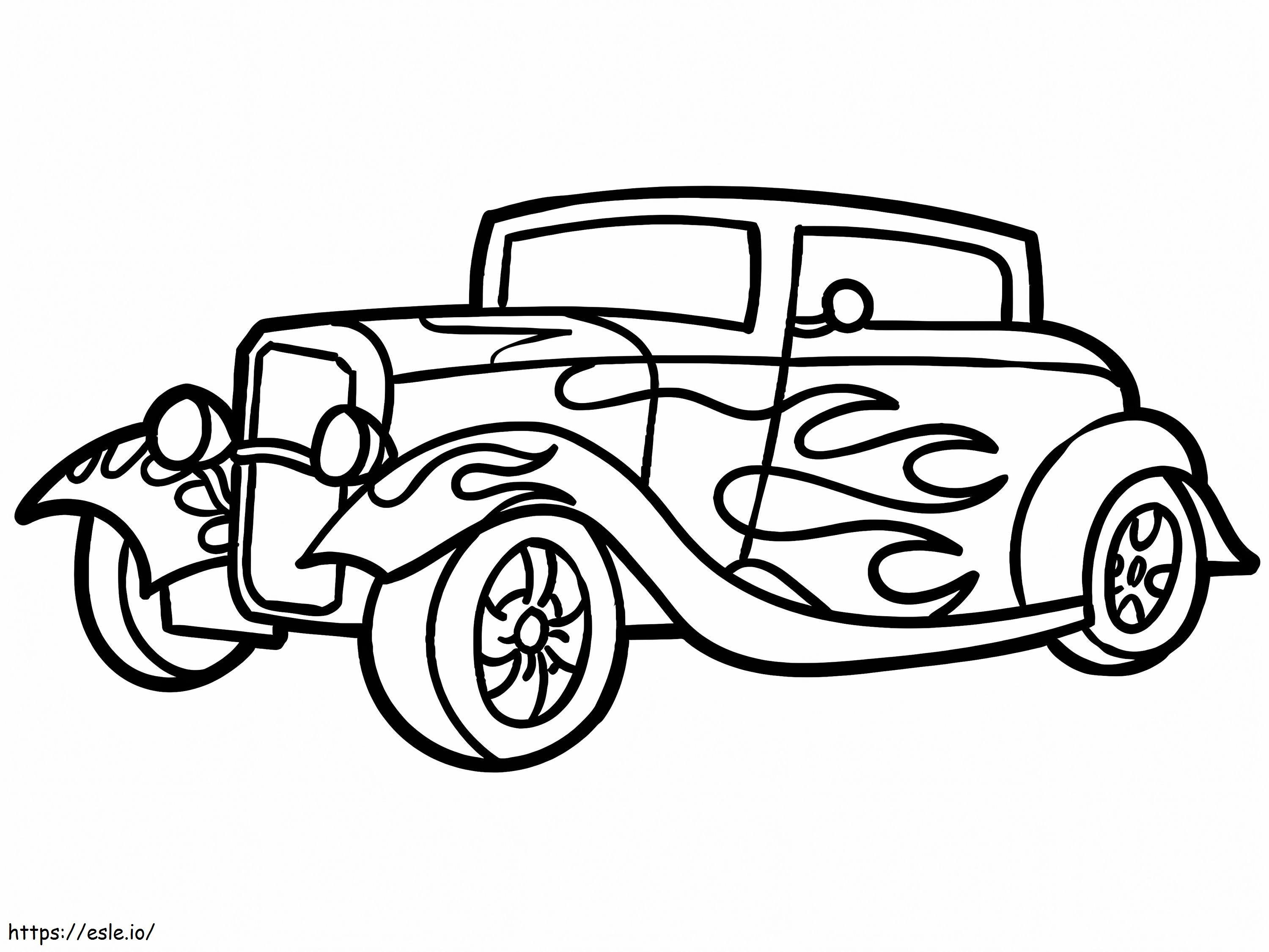 Cute Hot Rod coloring page