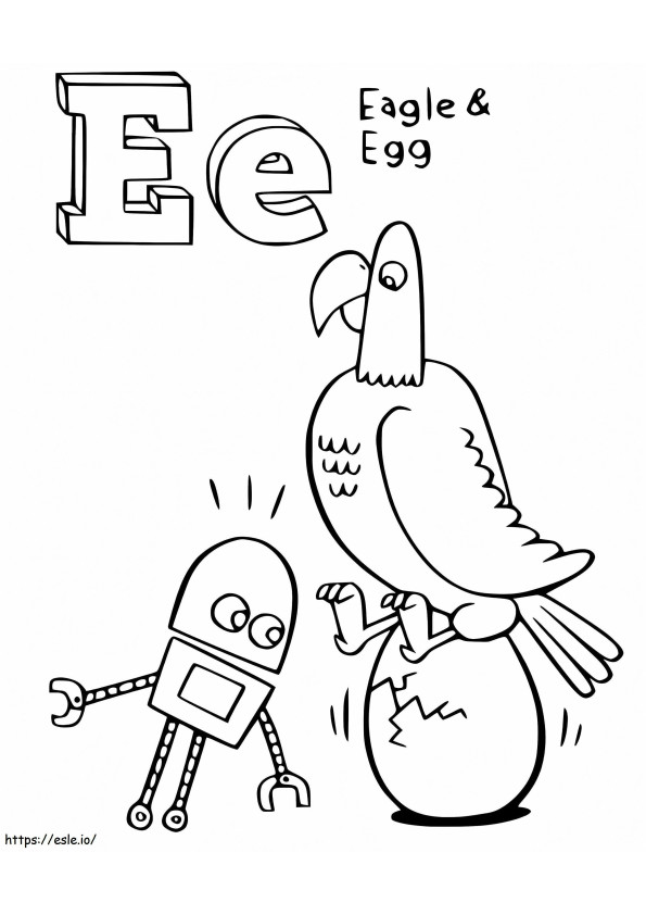 Coloriage StoryBots Lettre E à imprimer dessin