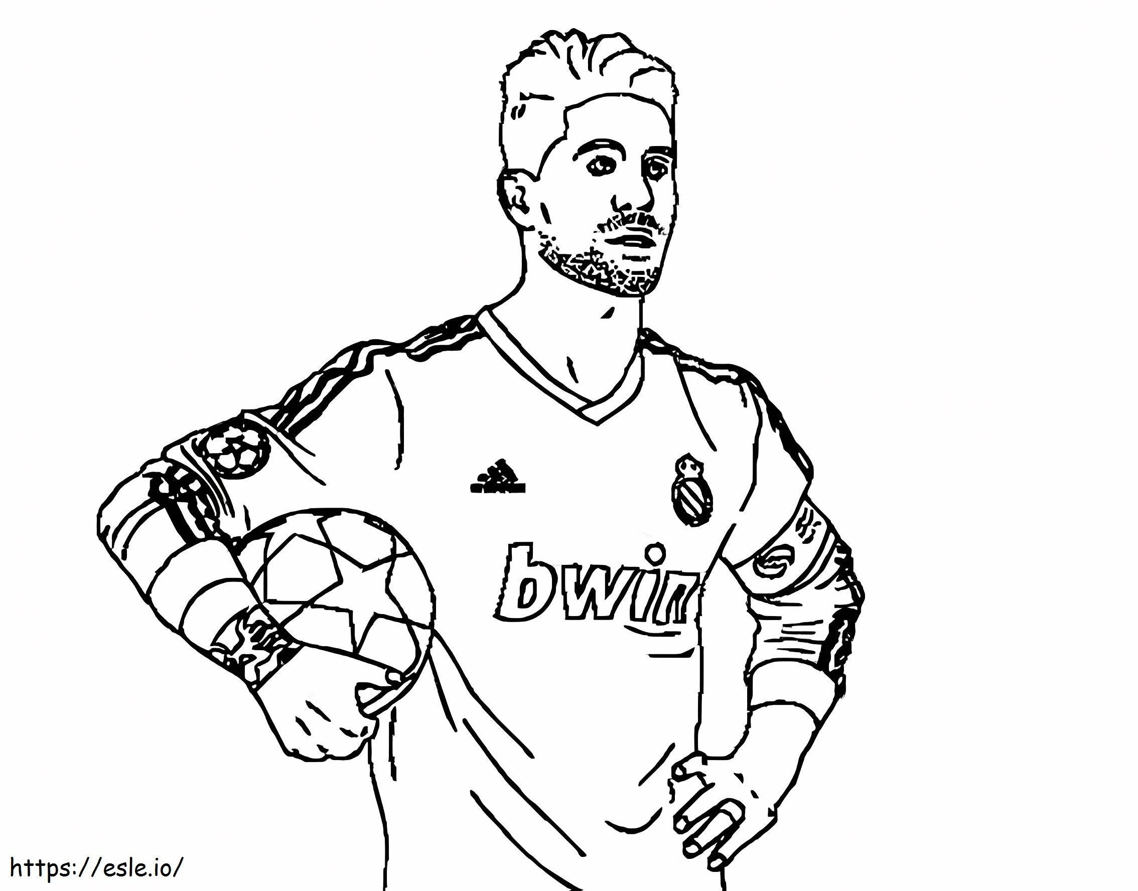 Coloriage Sergio Ramos froid à imprimer dessin