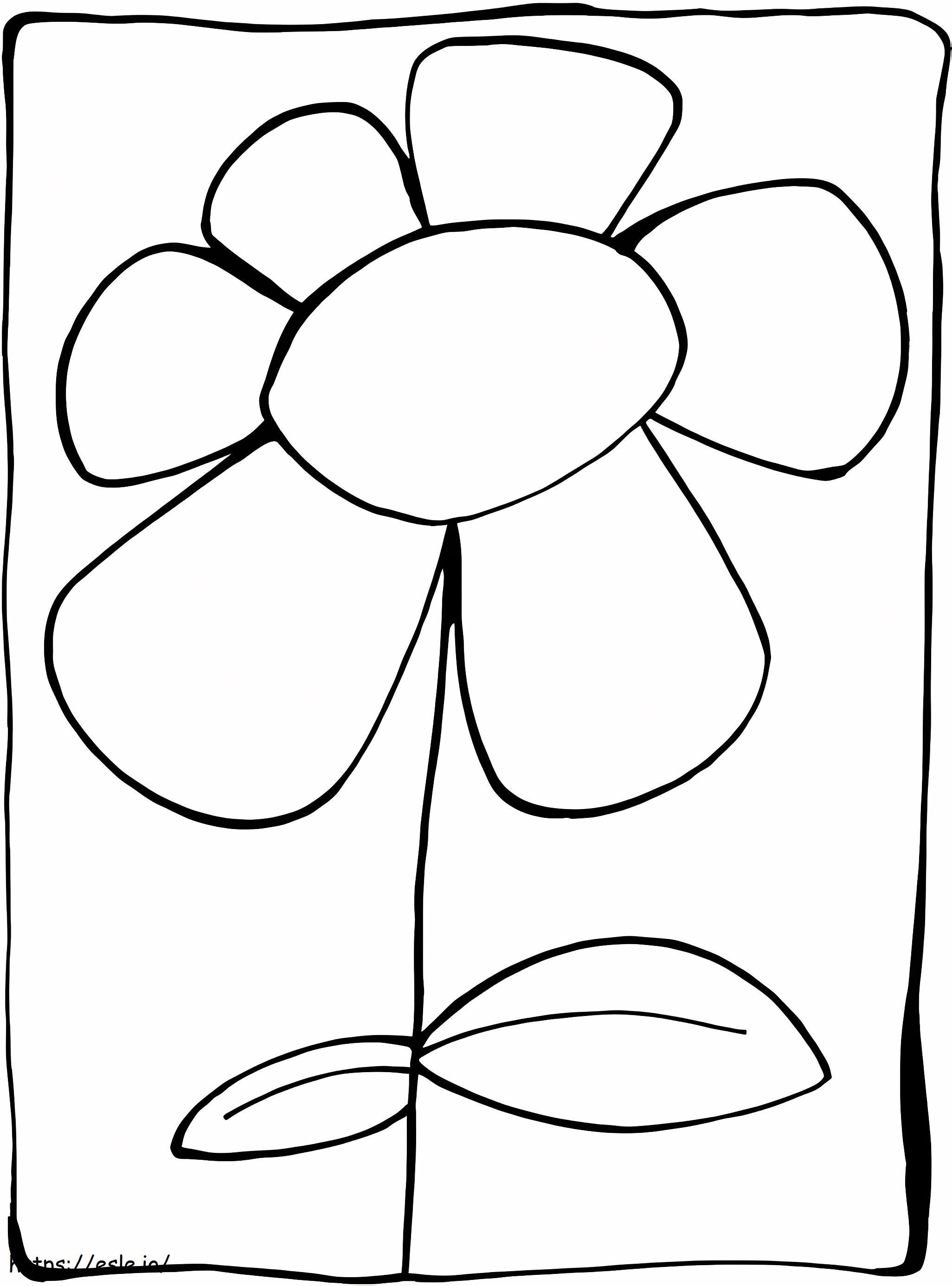 印刷可能なシンプルな花 ぬりえ - 塗り絵