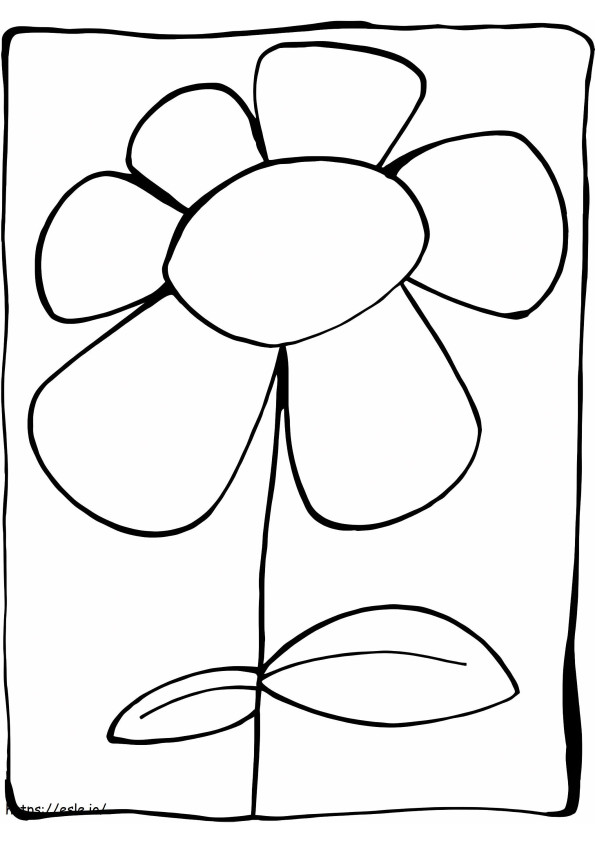 Tulostettava yksinkertainen kukka värityskuva