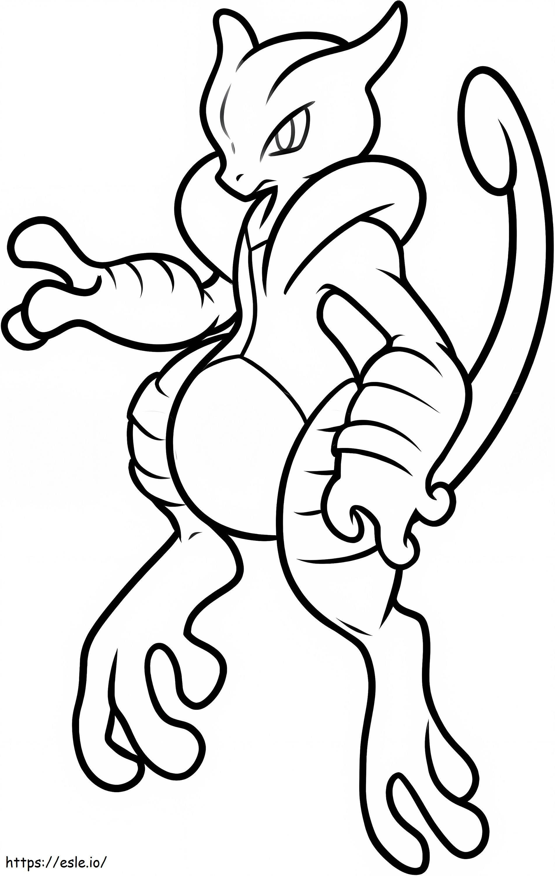 Coloriage Mewtwo dans Pokémon Légendaire à imprimer dessin