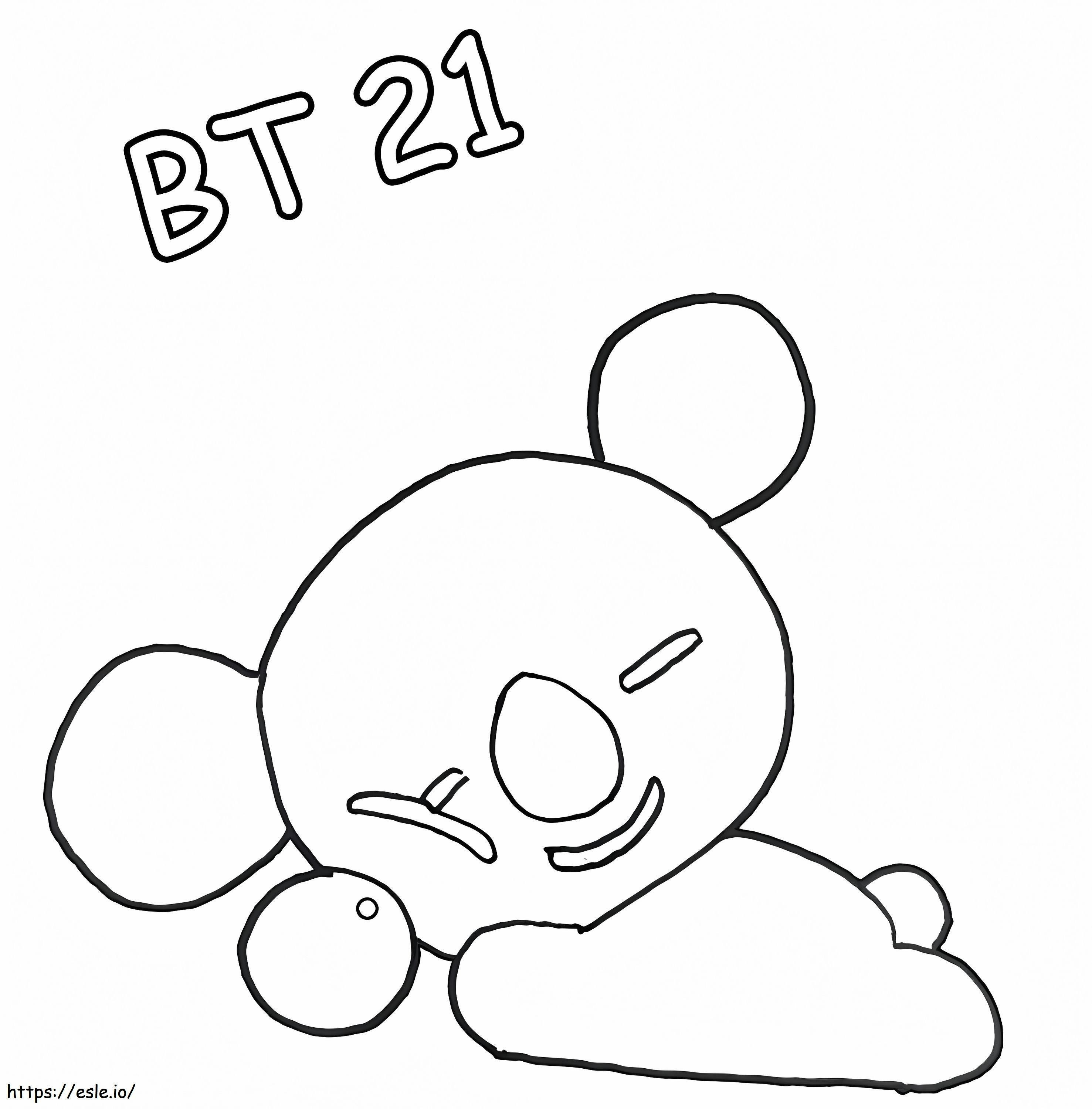 Sleeping Koya BT21 coloring page