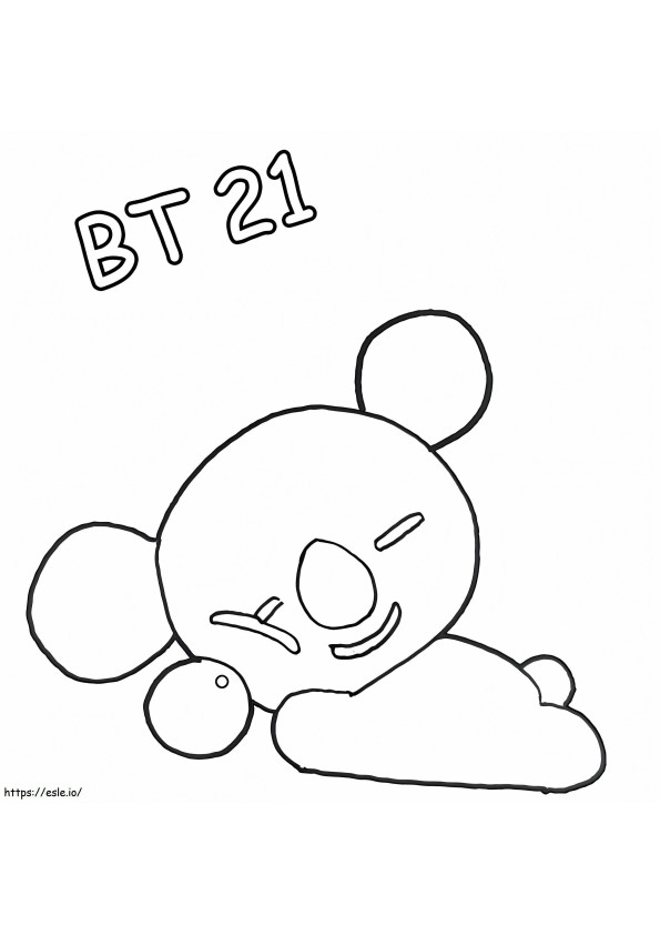Sleeping Koya BT21 coloring page