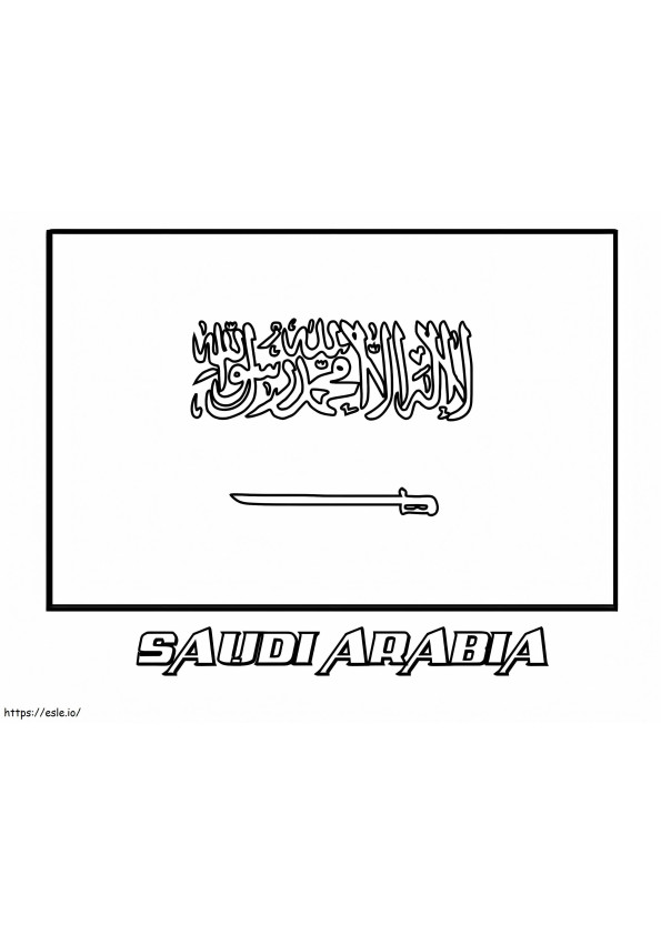Vlag van Saoedi-Arabië kleurplaat